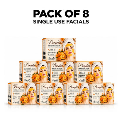 Luster Pumpkin Single Use Facial Kit – 6 Step Glowing Skin Facial - 320ML