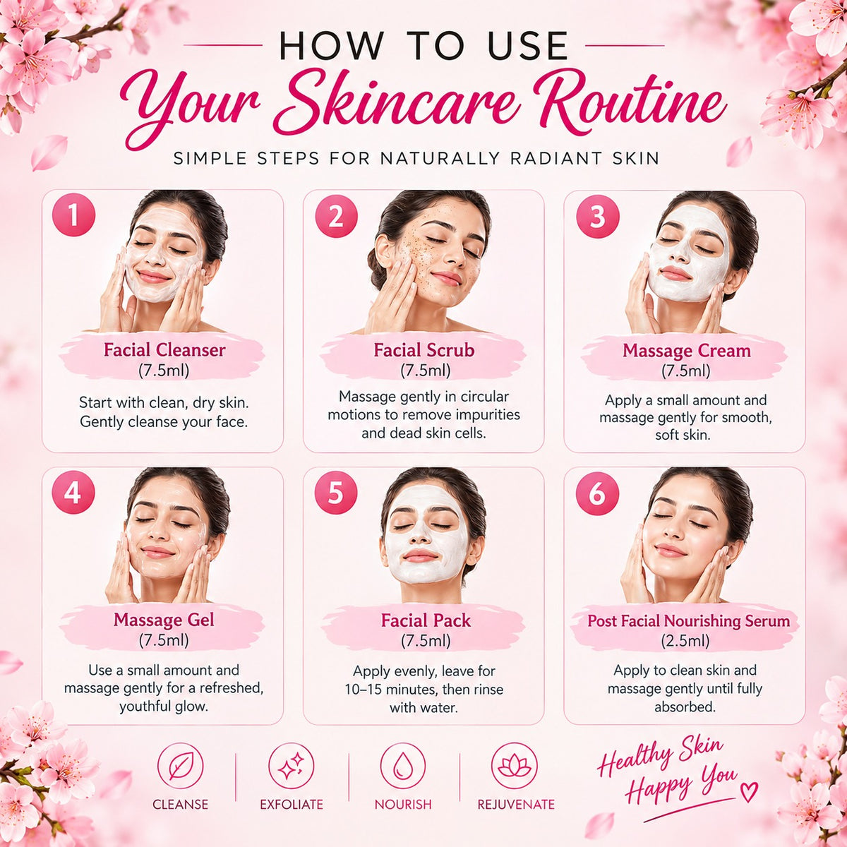 Luster Pure Herbals Cherry Blossom Facial Kit – Single Use Facial