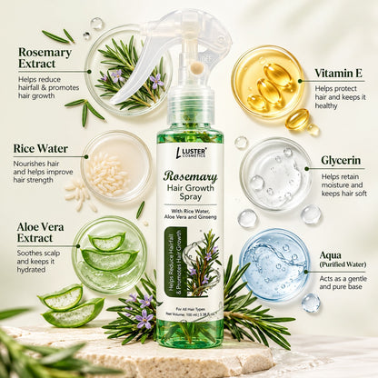 Luster Cosmetics Rosemary Hair Growth Spray for Hair Fall Control & Hair Growth 100ML