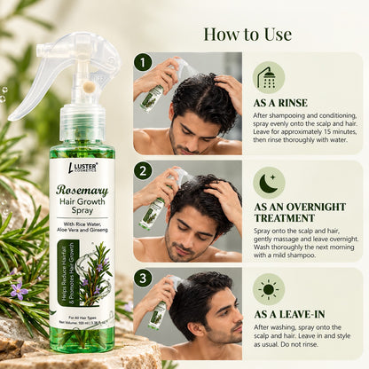 Luster Cosmetics Rosemary Hair Growth Spray for Hair Fall Control & Hair Growth 100ML