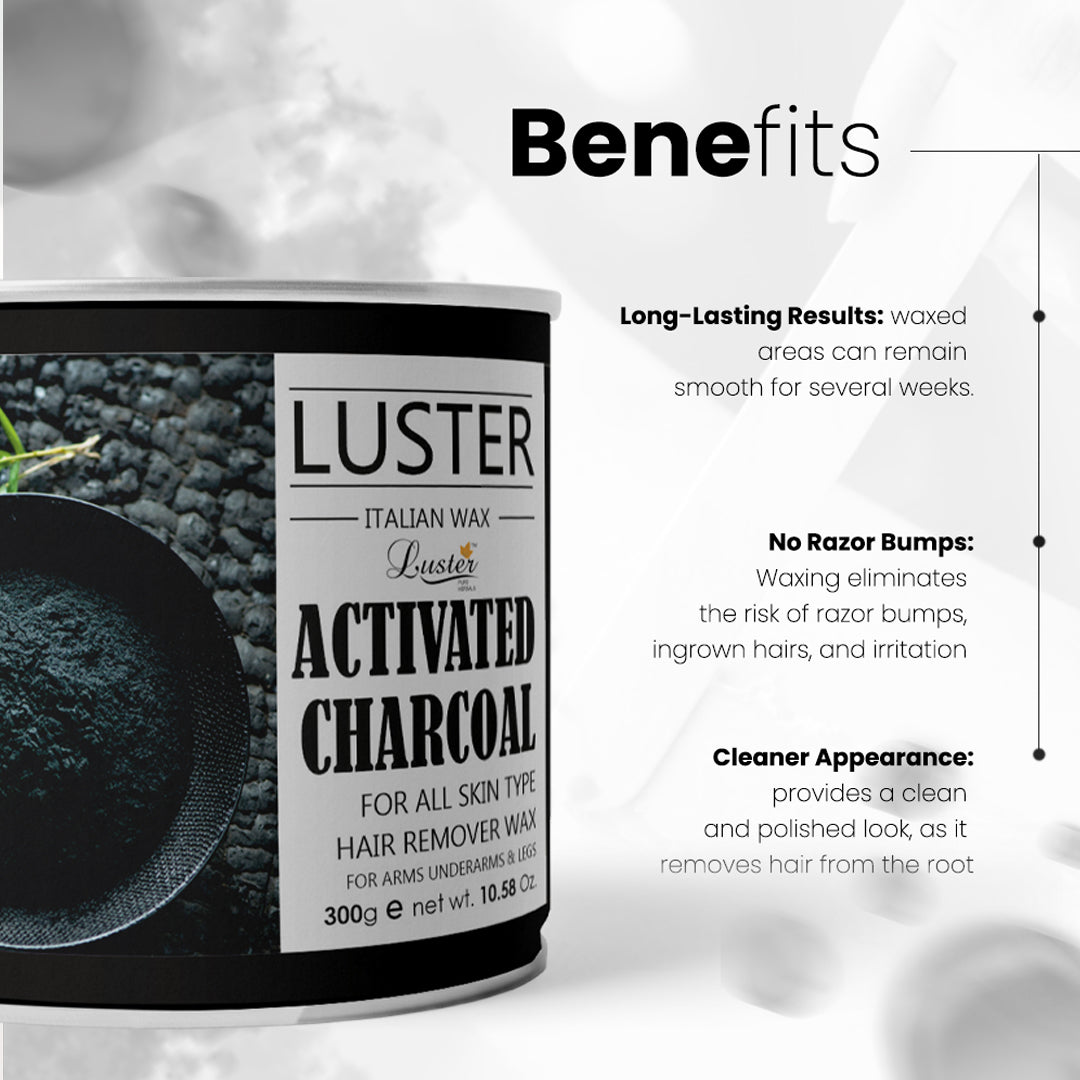 Products Luster Activated Charcoal Hair Removal Hot Wax - 300ml