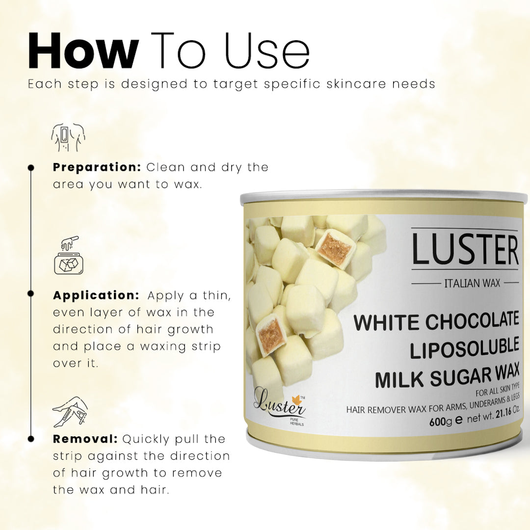 Luster White Chocolate Hair Removal Hot Wax - 600g