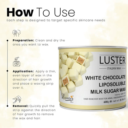 Luster White Chocolate Hair Removal Hot Wax - 600g