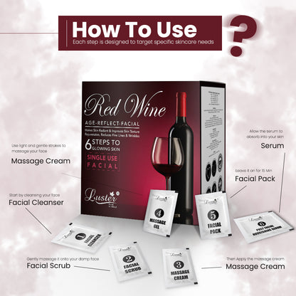 Luster Red Wine Age Reflect Facial Kit - 40g