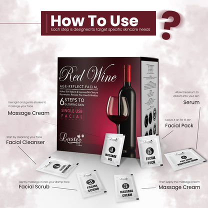 Luster Red Wine Facial Kit 320ML (16 Facials)
