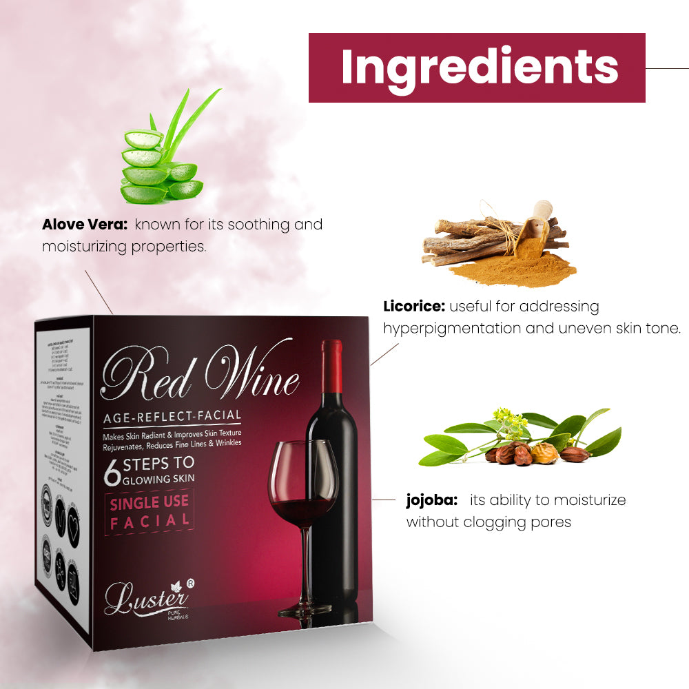 Luster Red Wine Age Reflect Facial Kit - 40g