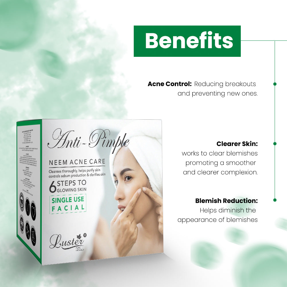 Luster Anti-Pimple Neem Acne Care Facial Kit – 40g