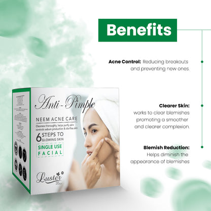 Luster Anti-Pimple Neem Acne Care Facial Kit – 40g