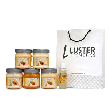 Luster Papaya Fruit Facial Kit Salon Eco Pack (2600 ml) - Paraben & Sulfate Free.