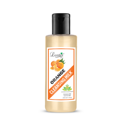 Luster Orange Deep Cleansing Milk | Enriched With Orange Extracts | Ultra Clean & Refreshing | Cleansing Milk For Face Makeup Remover | Paraben & Sulfate Free - 210ml - Luster Cosmetics