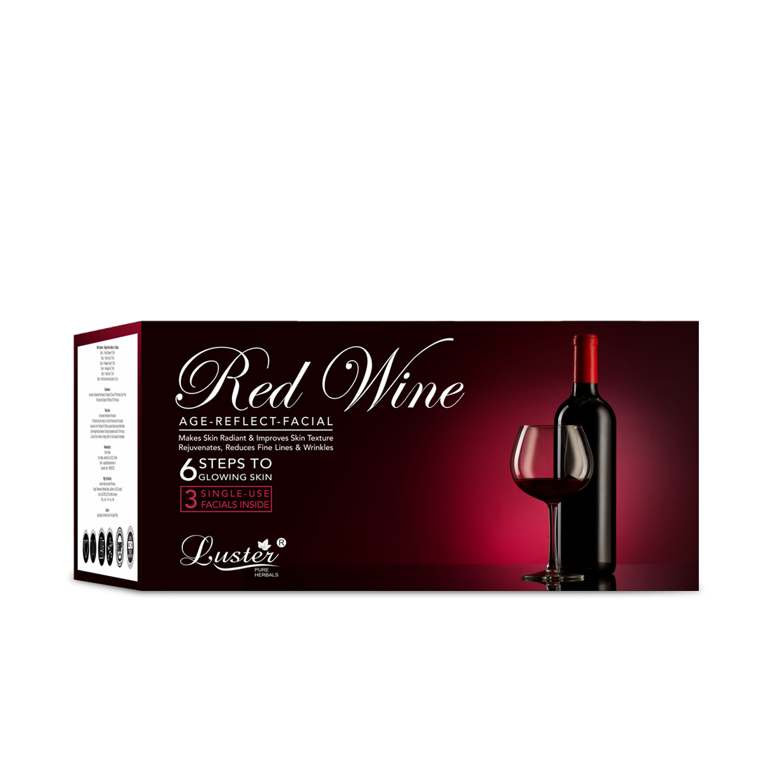 Luster Red Wine Age Reflect Facial Kit 120ml Luster Cosmetics