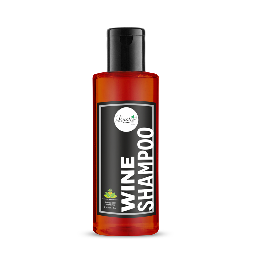 Luster Wine Shampoo For Dry and Frizzy Hair | Best Shampoo For Hair Growth | Wine Shampoo For Women & Men | Made With Natural Ingredients | Paraben & Sulphate Free - 210ml - Luster Cosmetics