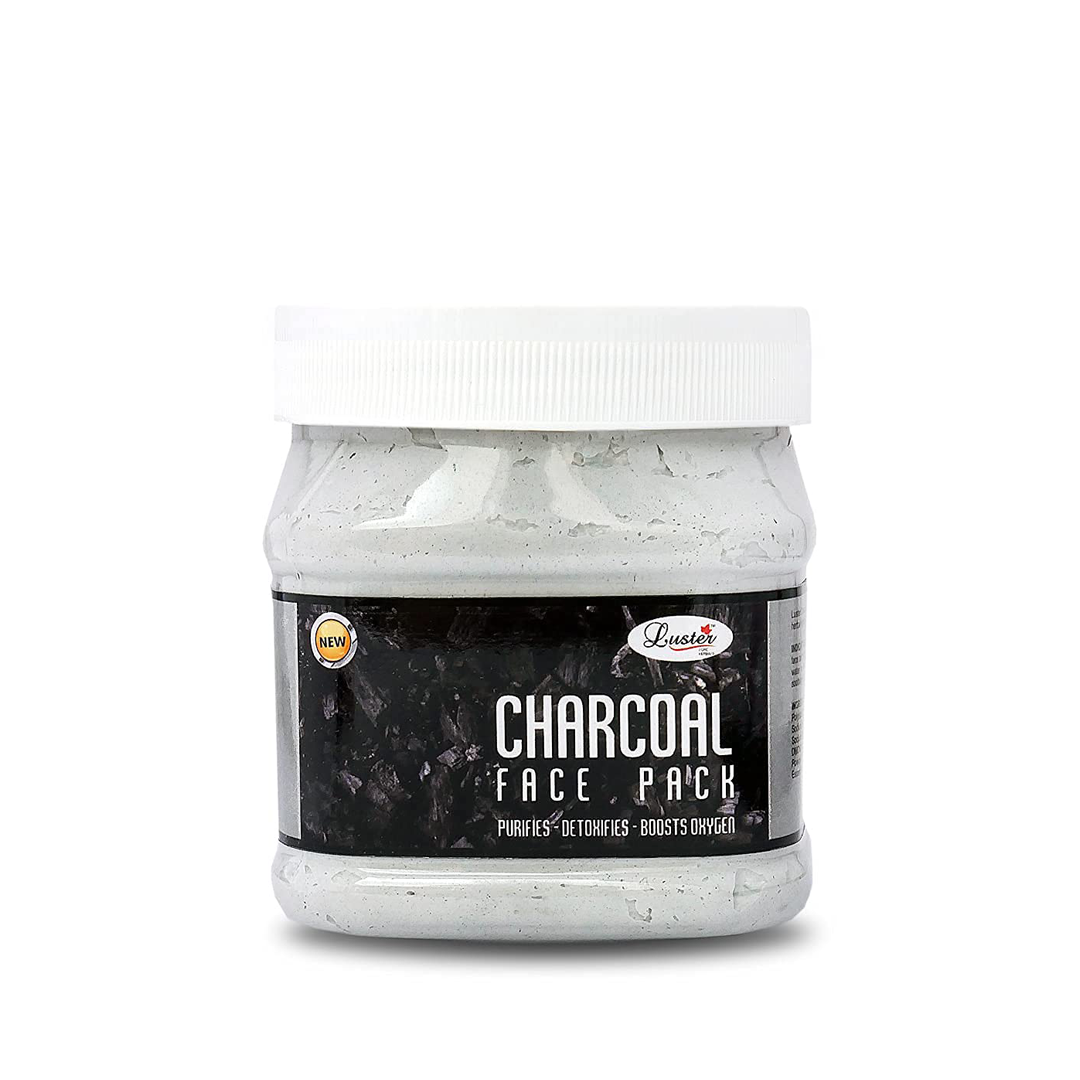 Luster Charcoal Face Pack for Helps Brighten & Glowing Skin - 500 ml