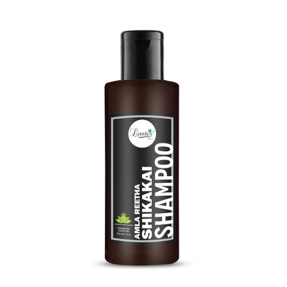 Luster Amla Reetha Shikakai Shampoo | Enriched With Amla Extracts | Shampoo For Hair Fall Control & Hair Growth | Hair Treatment For Women & Men | Paraben & Sulphate Free - 210ml - Luster Cosmetics