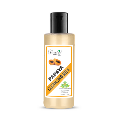 Luster Papaya Ultimate Cleansing Milk | Enriched With Natural Ingredients | For Smooth Soft & Clean Skin | Cleansing Milk For Makeup Remover | Paraben & Sulfate Free - 210ml - Luster Cosmetics