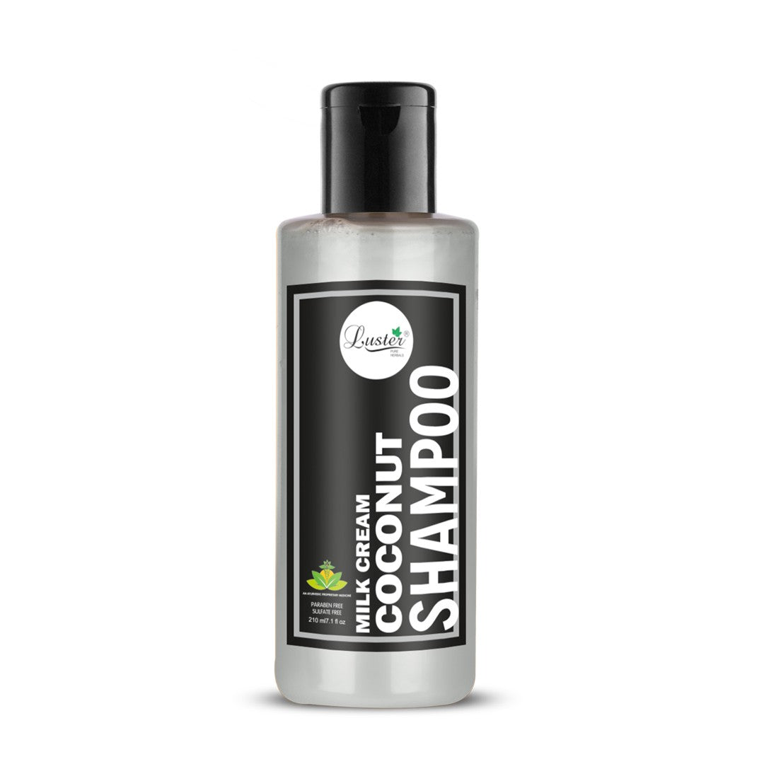 Luster Coconut Shampoo | Made With Natural Ingredients | Shampoo For Hair Fall Control | Hair Treatment For Women & Men | Paraben & Sulphate Free - 210ml - Luster Cosmetics