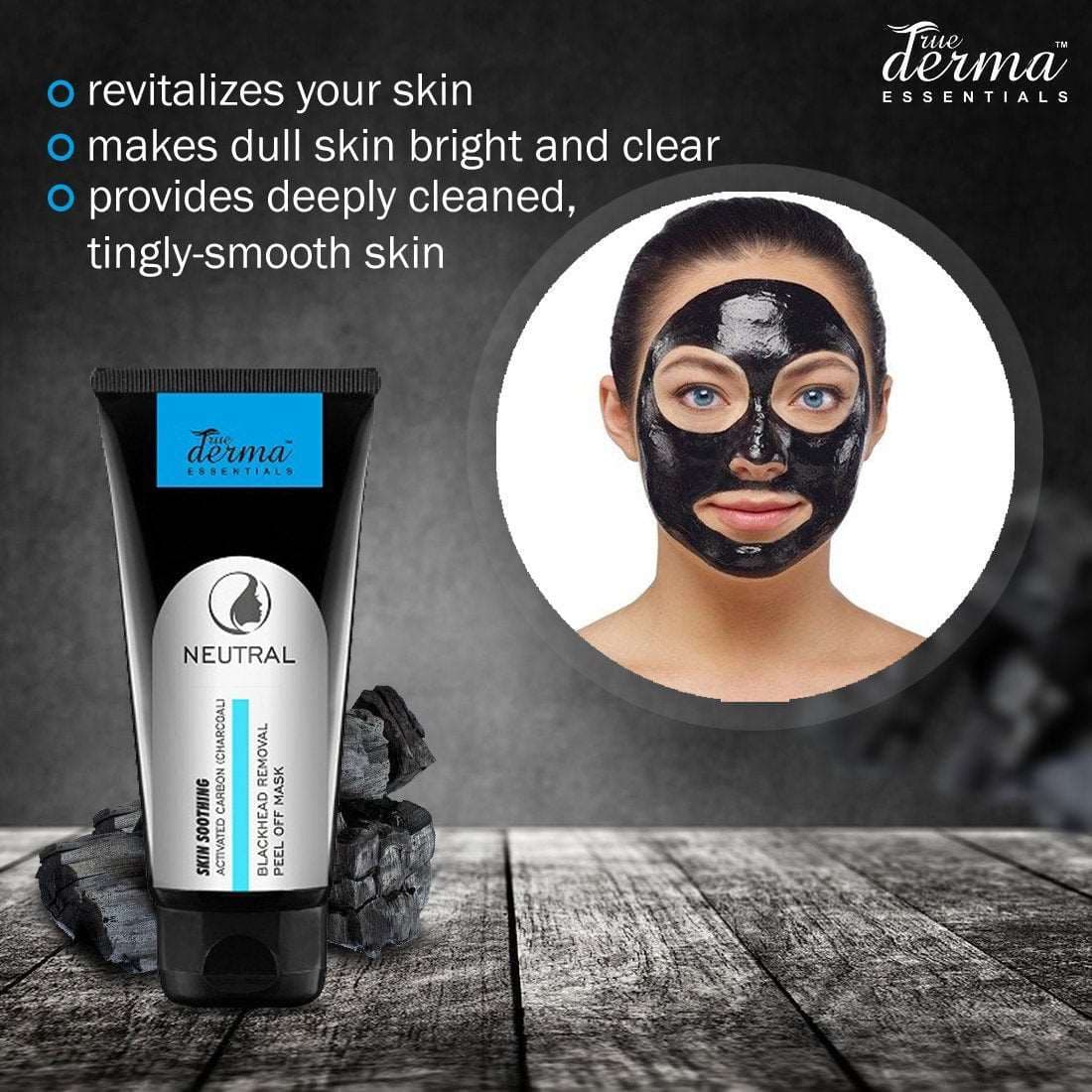 True Derma Essentials Activated Carbon (Charcoal) Soft Blackhead Removal Peel Off Mask-100 ml