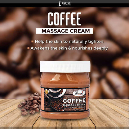 Luster Coffee Massage Cream For Face & Body (Paraben & Sulfate Free) - 500 ml