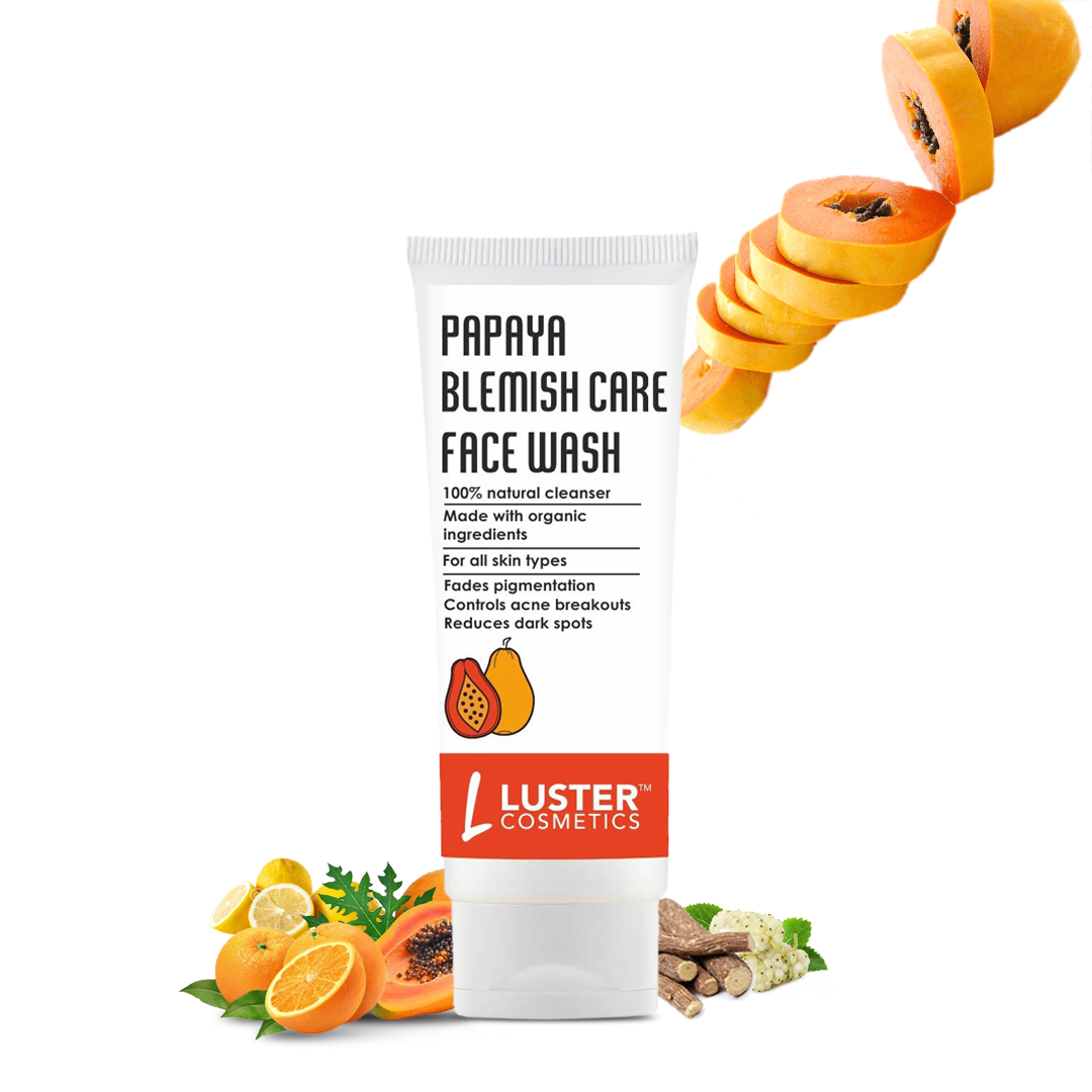 Luster Cosmetics Papaya Combo Pack | Face Wash & Facial Kit - Pack of 2