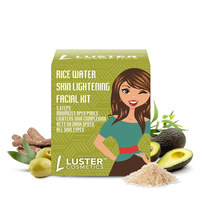 Luster Cosmetics Facial Combo | Rice Water & Charcoal & Anti Ageing - 3x45g
