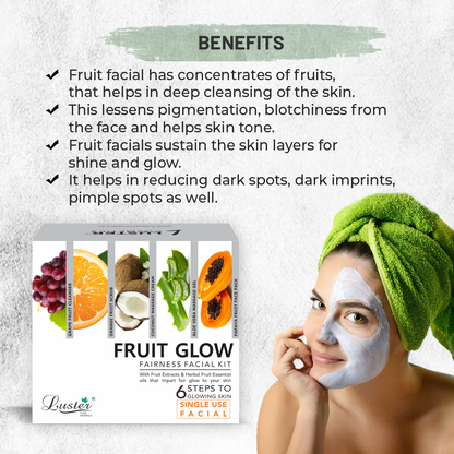 Luster Fruit Glow Fairness Facial Kit - 320ml