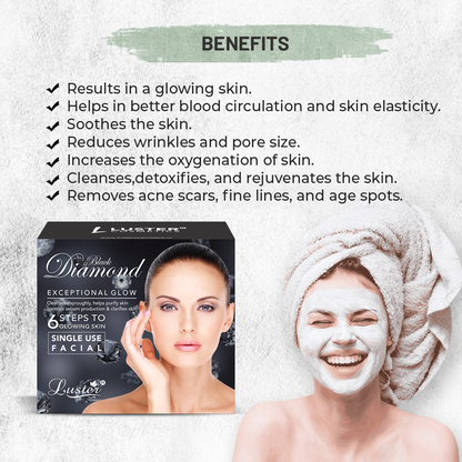 Luster Black Diamond Exceptional Glow Facial Kit - 320ml