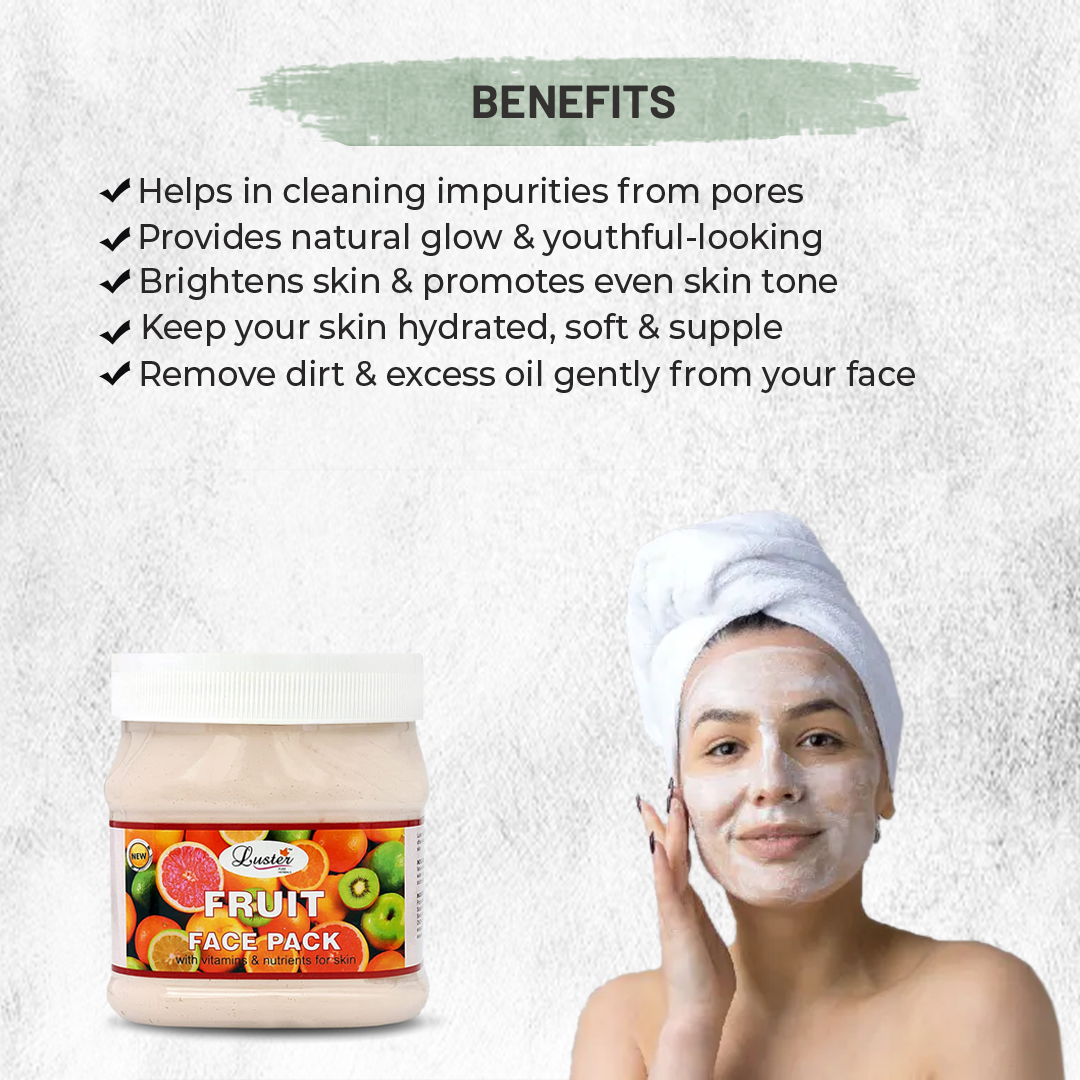 Luster Fruit Face Pack Helps Brighten & Glowing Skin - 500ml