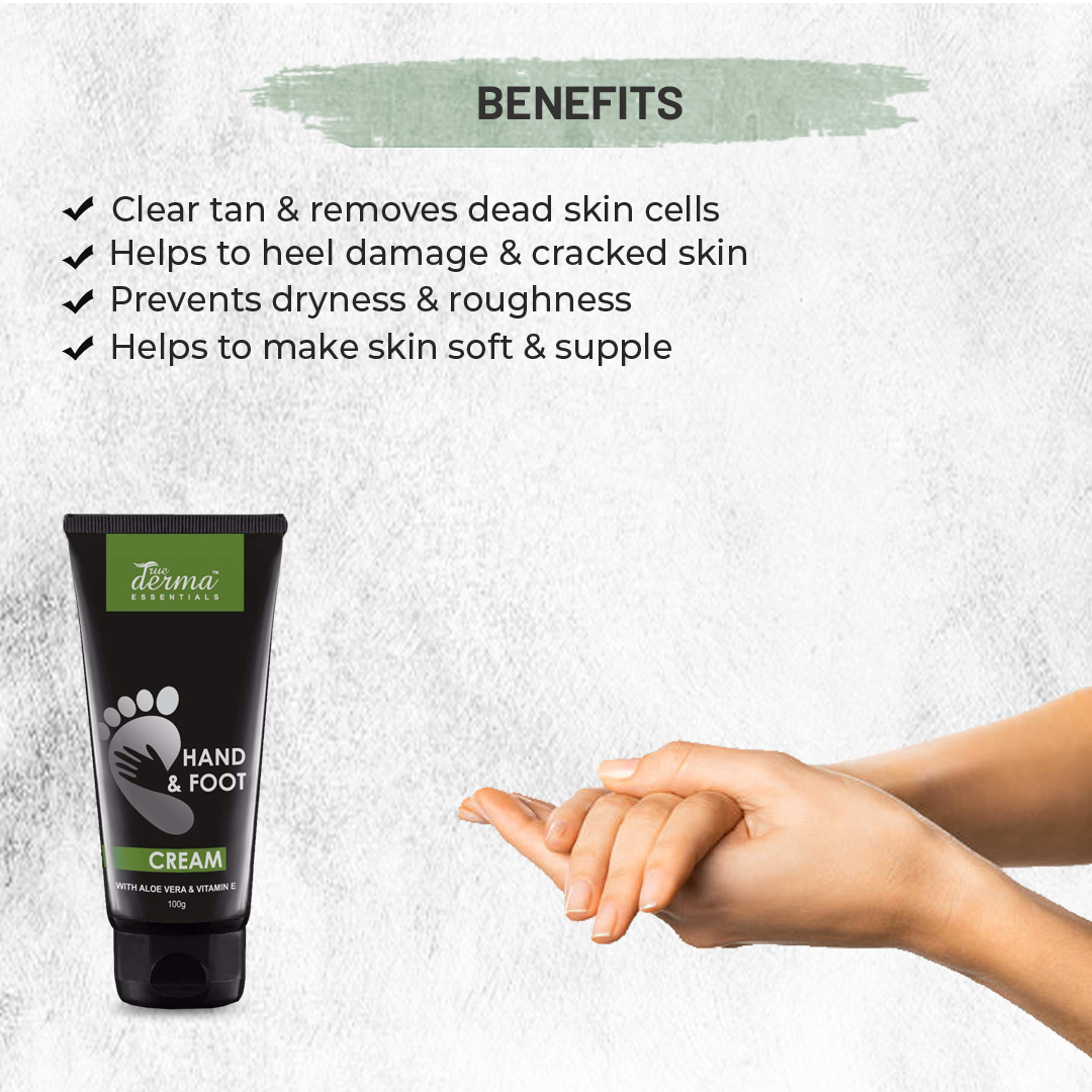 True Derma Essentials Hand & Foot Scrub | Removes Dead Skin | Enriched With Tea Tree & Walnut Granules | Hand and Foot Scrub For Whitening | For Women & Men - 100ml - Luster Cosmetics