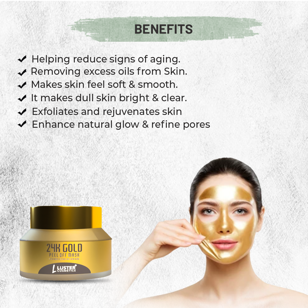 Luster Cosmetics 24K Gold Peel Off Mask - 50ml
