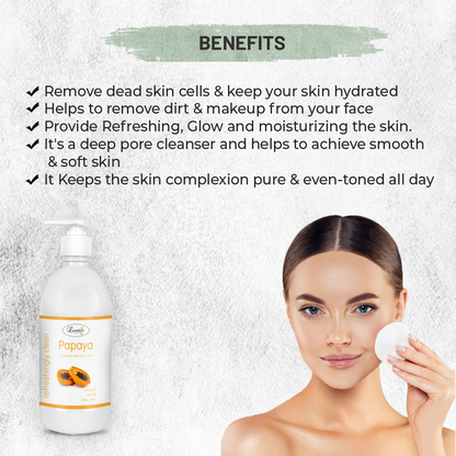 Luster Papaya Ultimate Cleansing Milk | Enriched With Natural Ingredients | For Smooth Soft & Clean Skin | Cleansing Milk For Makeup Remover | Paraben & Sulfate Free - 500ml - Luster Cosmetics