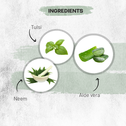 Luster Neem & Aloe Vera Face Wash | Enriched With Tulsi Extracts | Reduces Pimples & Clear Complexion | Face Wash For Women & Men | All Skin Types (Paraben & Sulphate Free) -110ml - Luster Cosmetics