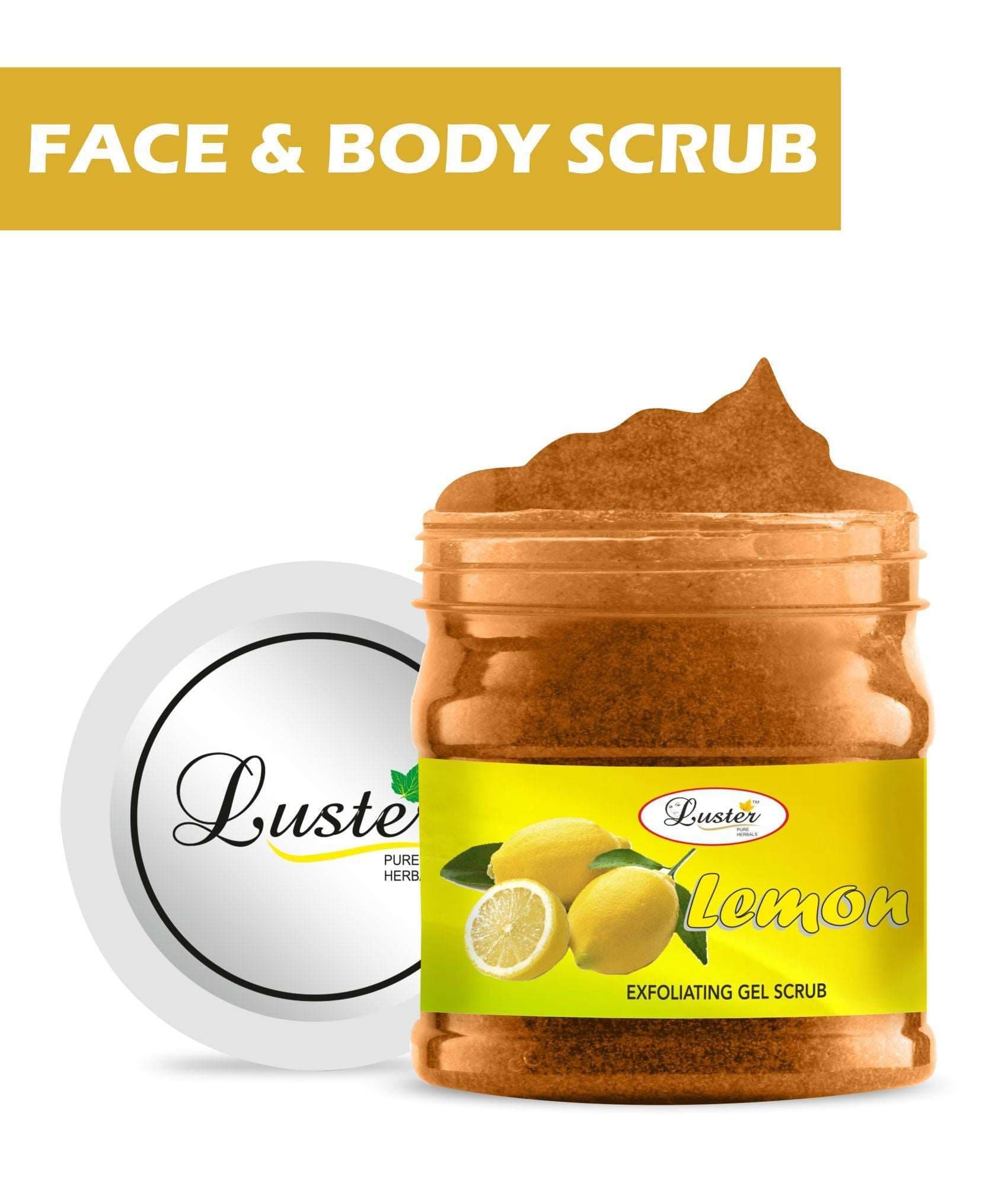 Luster Lemon Face & Body Gel Scrub (Paraben & Sulfate Free)-500 ml.