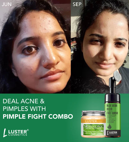 Luster Pimple Fight Combo – Neem Face Pack & Aloe Vera Foaming Face Wash