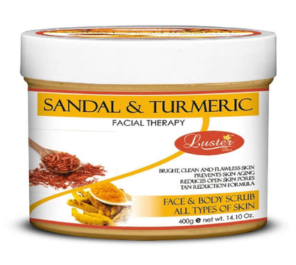 Luster Sandal & Turmeric Face & Body Cream Scrub (Paraben & Sulfate Free)-400g