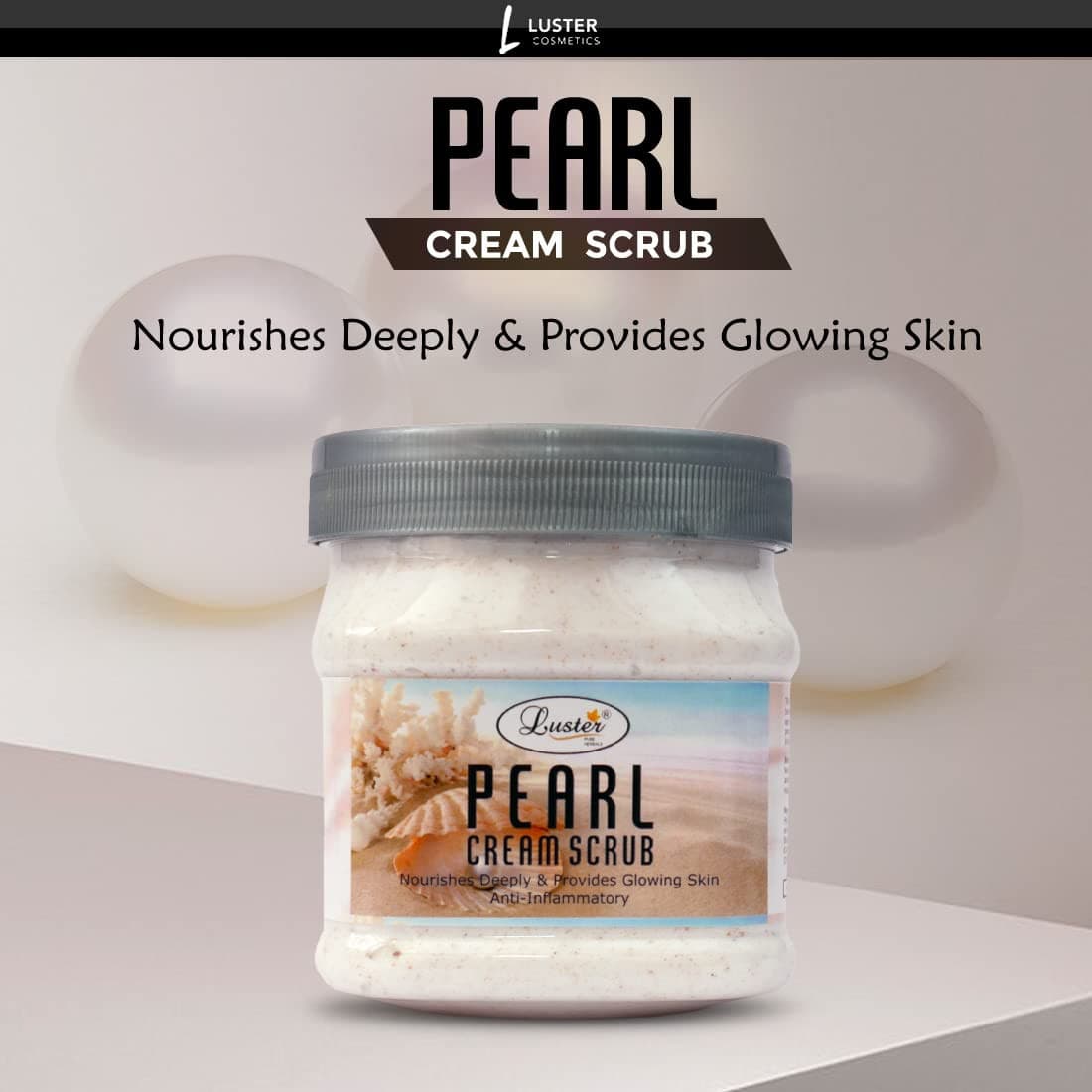 Luster Pearl Facial Kit | Helps Nourishes Deeply | Pearl Facial Scrub | Pearl Massage Cream | Pearl Massage Gel | Pearl Face Pack | Pearl Facial Kit for Women & Men | No Paraben - 500 ml (Pack of 4). - Luster Cosmetics