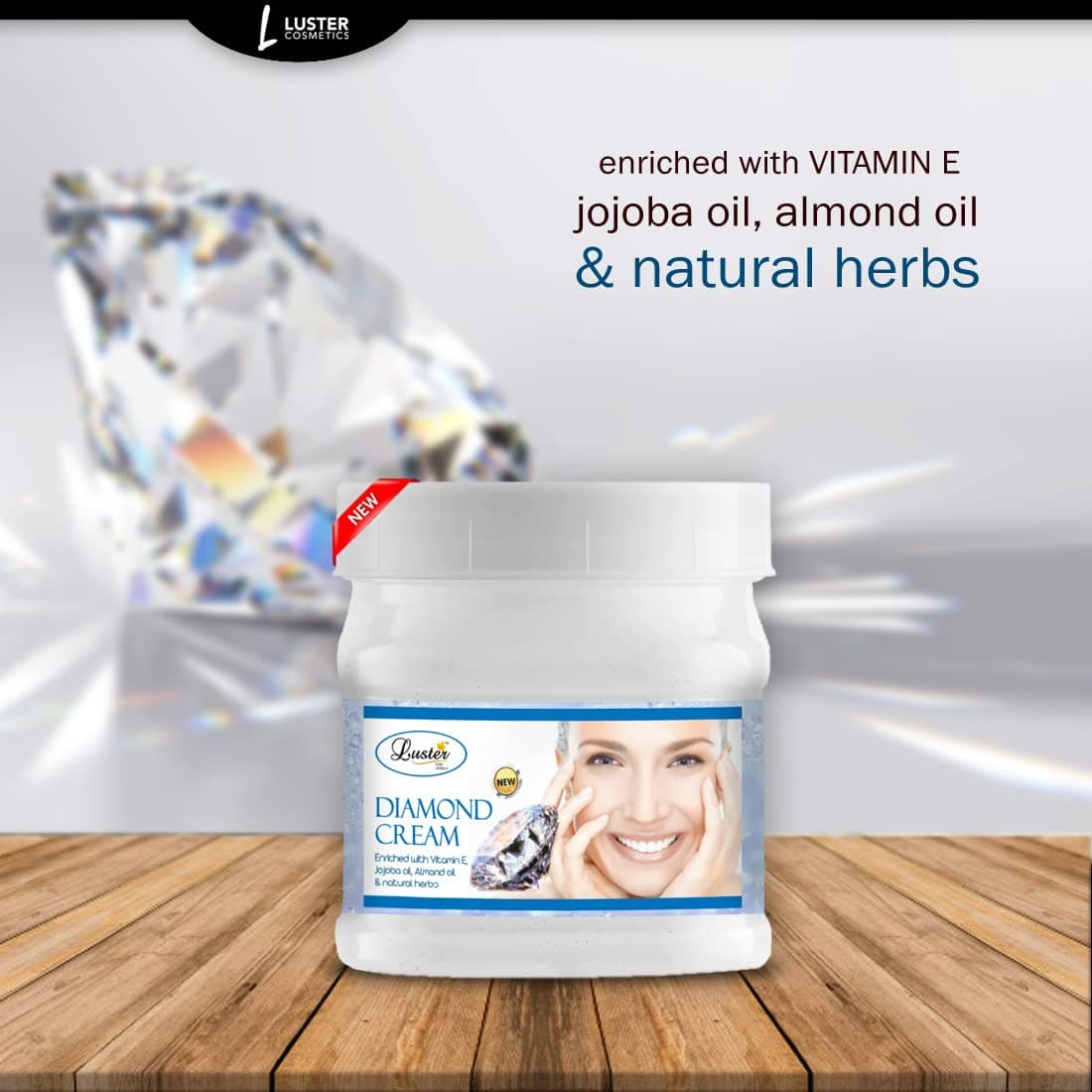 Luster Diamond Facial Kit | Diamond Facial Scrub | Diamond Massage Cream | Diamond Massage Gel | Diamond Face Pack | Diamond Facial Kit for Women & Men | No Paraben - 500 ml (Pack of 4). - Luster Cosmetics