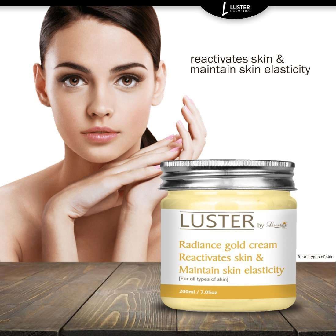 Luster Radiance Gold Massage Cream (Paraben & Sulfate Free)-200 ml.