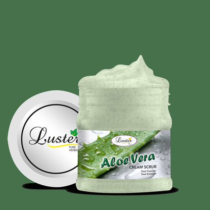 Luster Aloe Vera Skin Nourishing Face & Body Facial Cream Scrub (Paraben & Sulfate Free)-500 gm - Luster Cosmetics