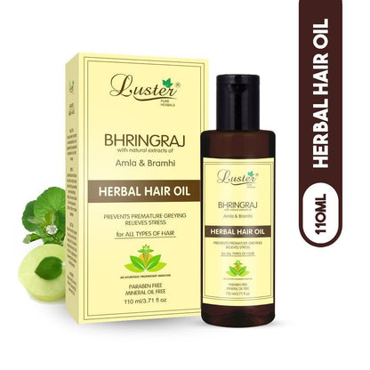 Luster Bhringraj Herbal Hair Oil (Paraben & Mineral Oil Free)-110 ml - Luster Cosmetics