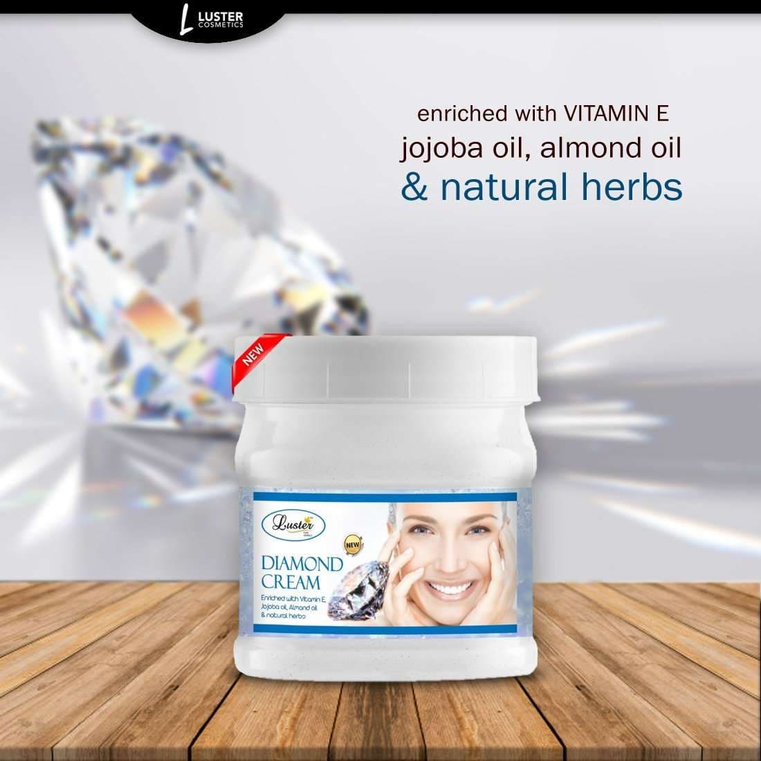 Luster Diamond Facial Massage Cream (Paraben & Sulfate Free)-500ml - Luster Cosmetics
