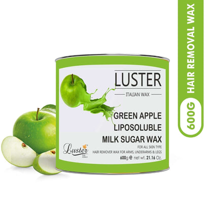 Luster Green Apple Hair Removal Hot Wax-600g - Luster Cosmetics
