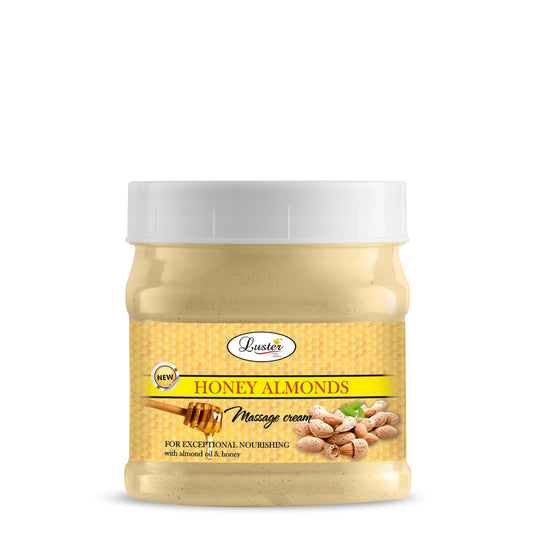 Luster Honey Almonds Exceptional Nourishing Facial Massage Cream (Paraben & Sulfate Free)-500ml - Luster Cosmetics