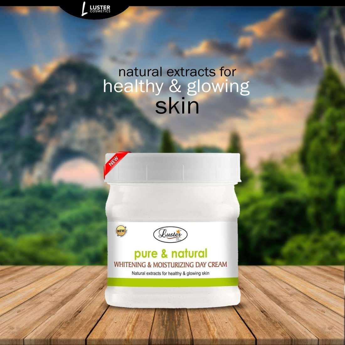 Luster Pure & Natural Whitening & Moisturizing Facial Massage Cream (Paraben & Sulfate Free)-500ml.
