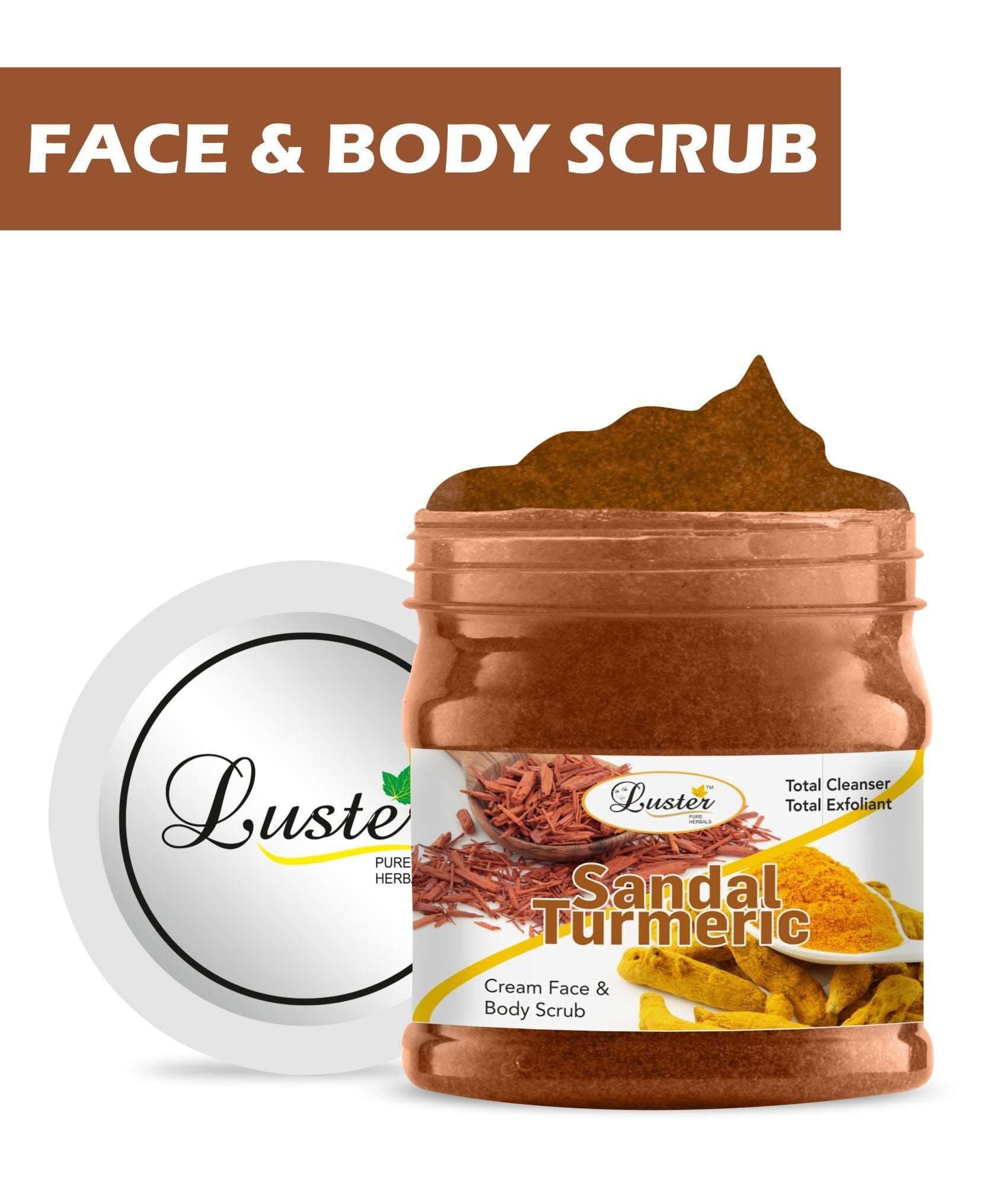 Luster Sandal & Turmeric Face & Body Gel Scrub (Paraben & Sulfate Free)-500 ml.