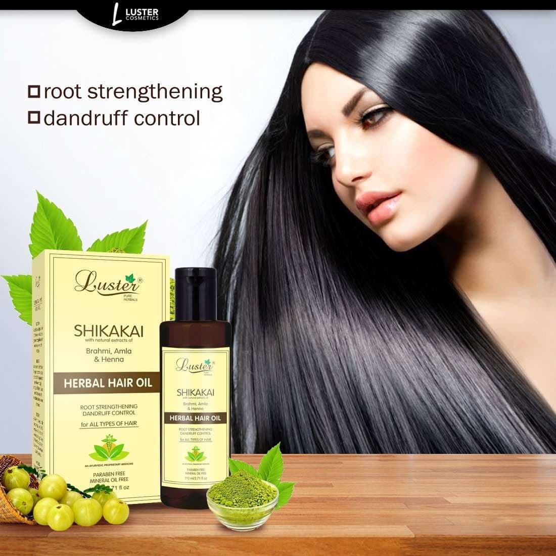 Luster Shikakai Herbal Hair Oil (Paraben & Mineral Oil Free)-110 ml.