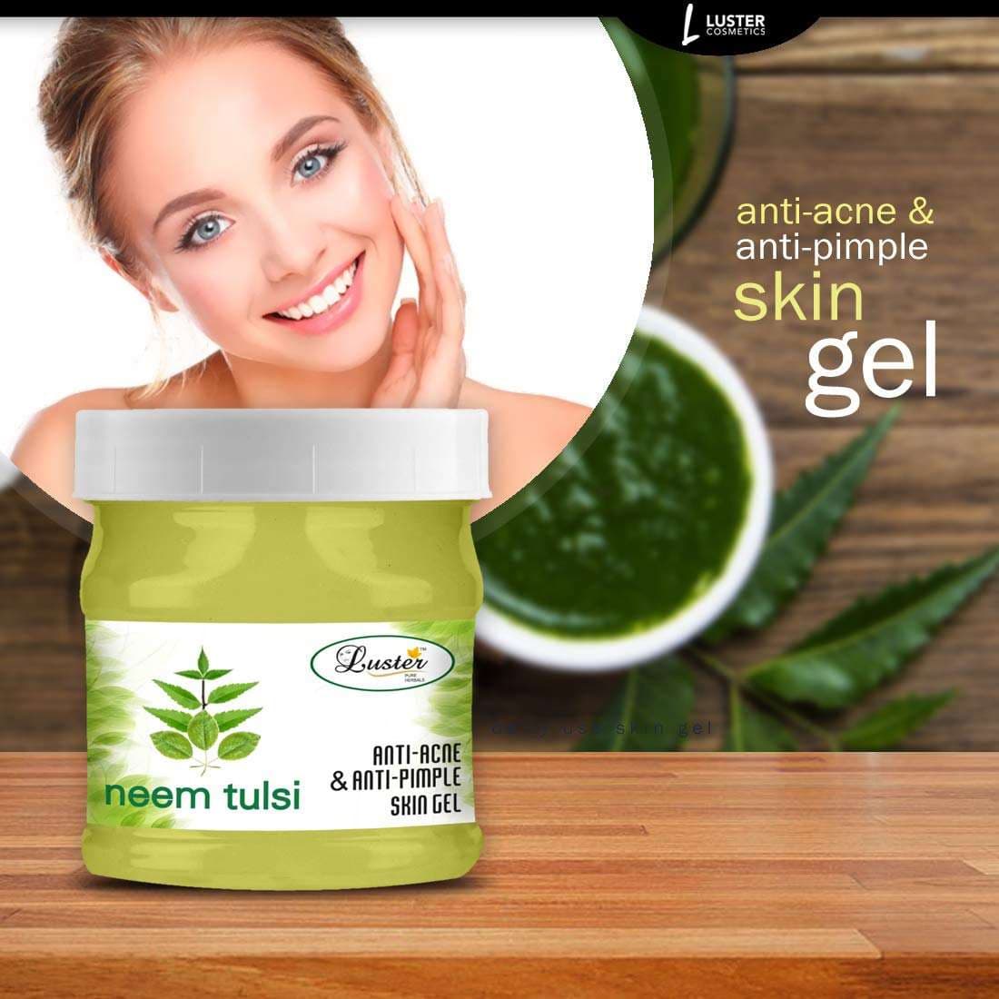 Luster Neem Facial Kit | Reduces Pimples | Neem Facial Scrub | Neem Massage Cream | Neem Massage Gel | Neem Face Pack | Neem Facial Kit for Women & Men | No Paraben & Sulfate- 500 ml (Pack of 4)