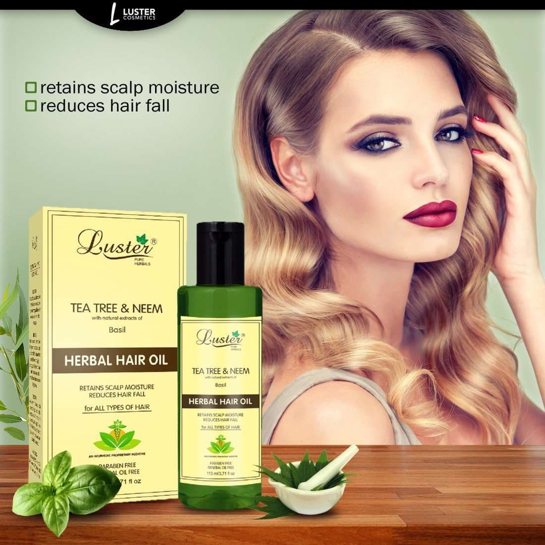 Luster Tea Tree & Neem Herbal Hair Oil (Paraben & Mineral Oil Free)-110ml.