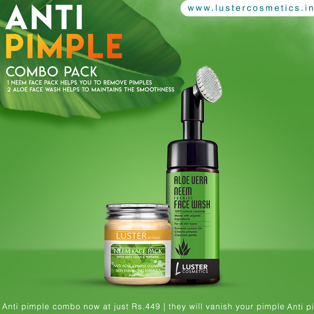 Luster Pimple Fight Combo – Neem Face Pack & Aloe Vera Foaming Face Wash